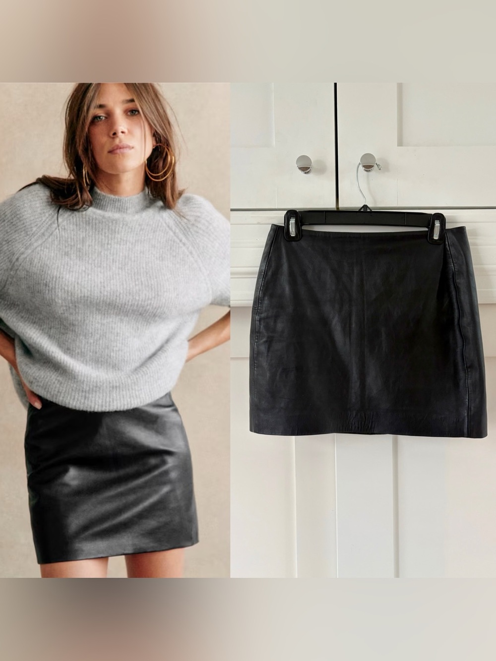 Sézane Harlow Leather Mini Skirt – Size 36 / US 4